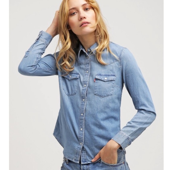levi's women's western denim shirt